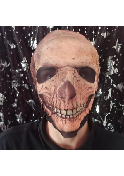 Halloween Cadılar Bayramı 3D 3 Boyutlu Kumaş Baskı Kuru Kafa Korku Maskesi