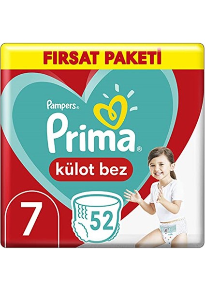 Prima Külot Bebek Bezi 7 Beden 52 Adet Fırsat Paketi