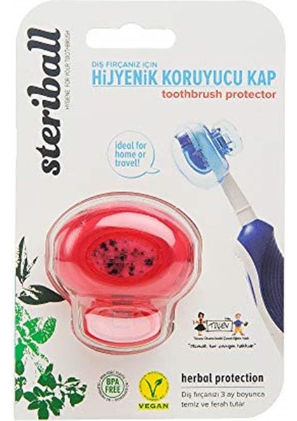 Diş Fırçası Koruma Kabı - Kırmızı