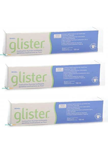 Glister Flörürlü Büyük Boy Diş Macunu 150 Ml (3 Adet)