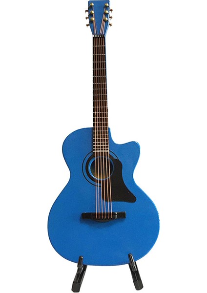 Ev Ofisi Masaüstü Dollhouse Dekoru Için Stant ve Kasa ile Ahşap Gitar (Yurt Dışından)