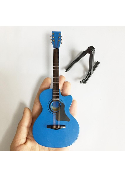 Ev Ofisi Masaüstü Dollhouse Dekoru Için Stant ve Kasa ile Ahşap Gitar (Yurt Dışından)