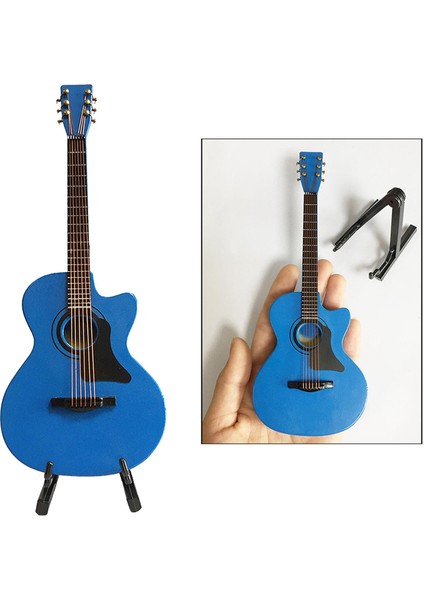 Ev Ofisi Masaüstü Dollhouse Dekoru Için Stant ve Kasa ile Ahşap Gitar (Yurt Dışından)