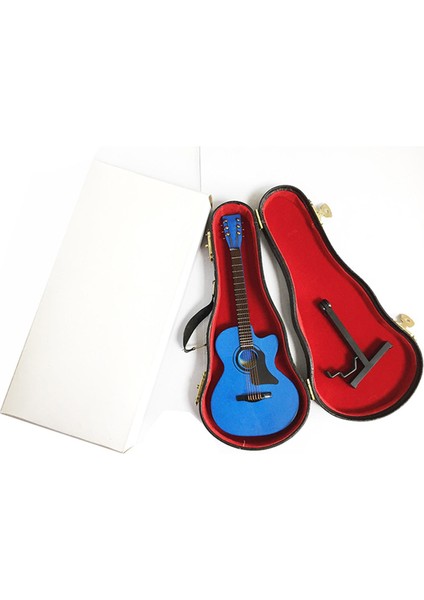 Ev Ofisi Masaüstü Dollhouse Dekoru Için Stant ve Kasa ile Ahşap Gitar (Yurt Dışından)