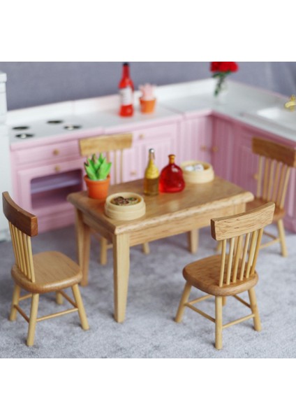 1/12 Ölçekli Dollhouse Yemek Masası Seti Simülasyon Minyatür (Yurt Dışından)