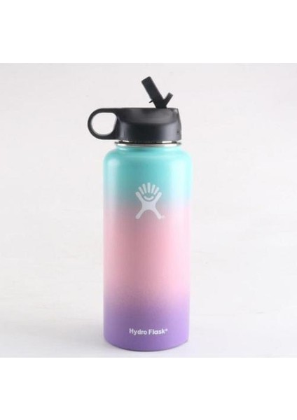 32 Oz Spor Su Şişesi Paslanmaz Çelik Yalıtımlı Su Şişesi (Mavi Pembe)(Yurt Dışından)
