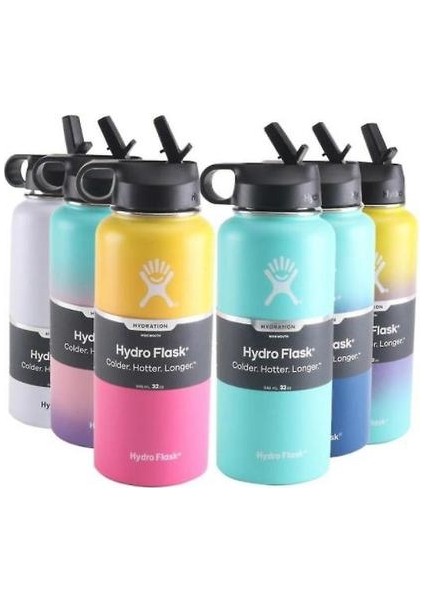 32 Oz Spor Su Şişesi Paslanmaz Çelik Yalıtımlı Su Şişesi (Mavi Pembe)(Yurt Dışından)