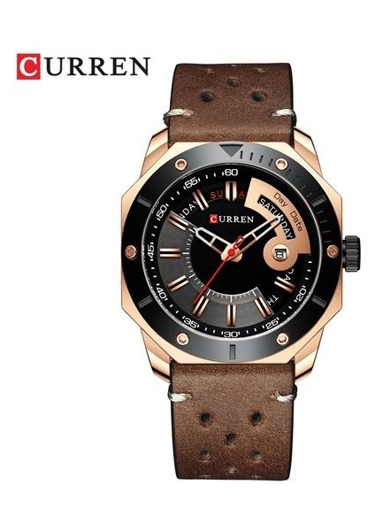 Izle Erkek Işletme Lüks Marka Kuvars Erkekler Saatler Chronograph Su Geçirmez Çok Fonksiyonlu Spor Izle Erkekler Için | Kuvars Saatler (Kahverengi)