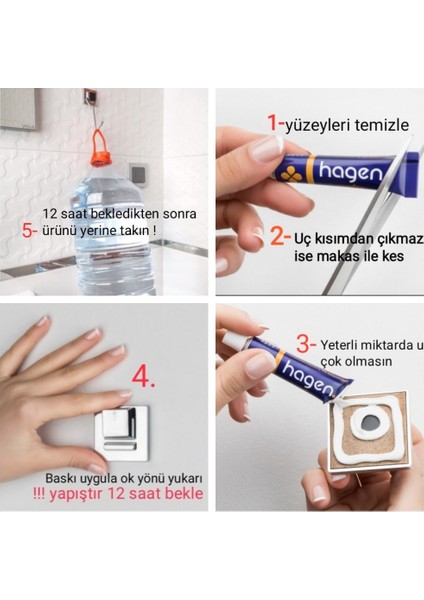 4'lü Güçlü Yapıştırma Banyo Seti