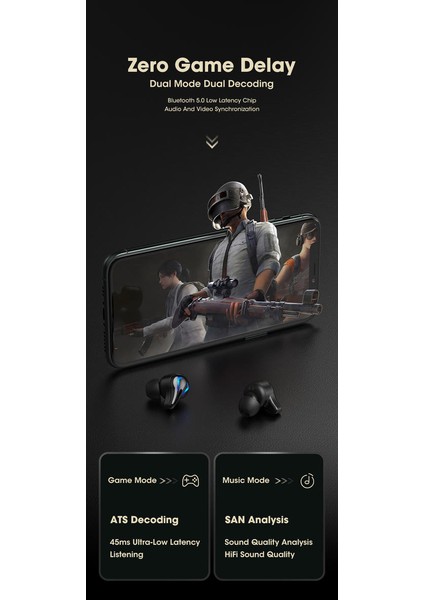 Niye Gaming Earbuds 65MS Düşük Gecikme Tcs Bluetooth Kulaklık Mic ile Stereo Bas Ses Ses Konumlandırma Pubg Kablosuz Headsetbluetooth Kulaklık Kulaklıklar indirimleri