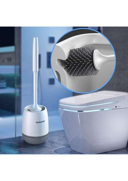 Silikon Tuvalet Fırçası Tutucu Seti ile Plastik Klozet Fırça Duvara Monte Veya Kat Ayakta Banyo Tuvalet Temizleme Fırçası | Tuvalet Fırçası Tutucular