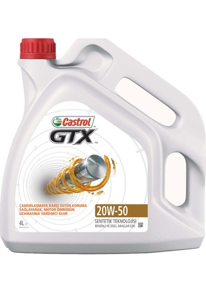 Gtx 20W-50 Motor Yağı 4 Litre (Üretim Yılı:2022)