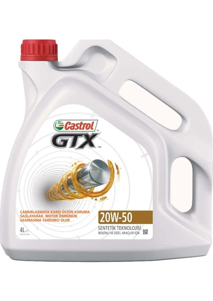 Gtx 20W-50 Motor Yağı 4 Litre (Üretim Yılı:2022)