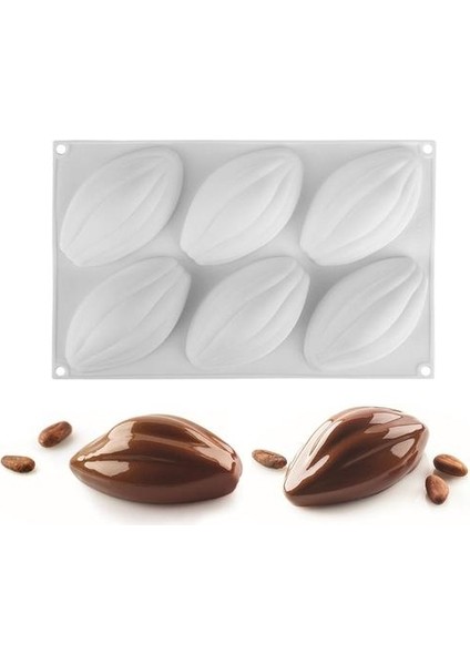 Silikon Kalıp Kakao Fasulye Şekli Kek Dekorasyon Araçları Pişirme Mousse Çikolata Dondurma Trüf Bakeware Kalıp | Kek Kalıpları