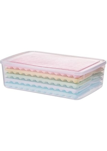 5 Adet / Takım Büyük Buz Küpü Tepsi Kalıp Kova ile 5 Katmanlar 96 Delik Renkli Silikon Buz Kafes Dondurma Araçları Için Kapak | Dondurma Çubukları (34 * 22 * 10,5 Cm)