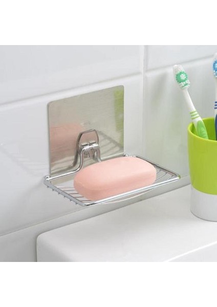 4 Adet / Takım Paslanmaz Çelik Sünger Tutucu Yapışkan Vantuz Depolama Sabun Rafı Güçlü Sabunluk Banyo Mutfak Aksesuarları | Sabunluklar fiyatları