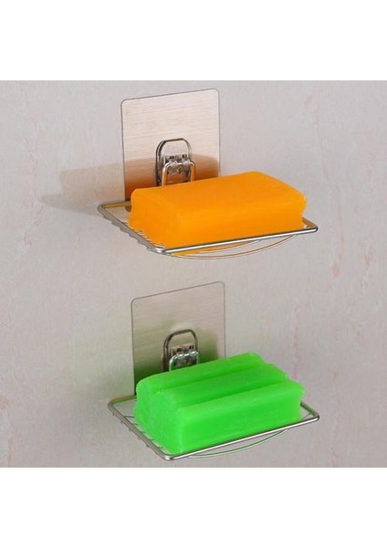 4 Adet / Takım Paslanmaz Çelik Sünger Tutucu Yapışkan Vantuz Depolama Sabun Rafı Güçlü Sabunluk Banyo Mutfak Aksesuarları | Sabunluklar fırsatları