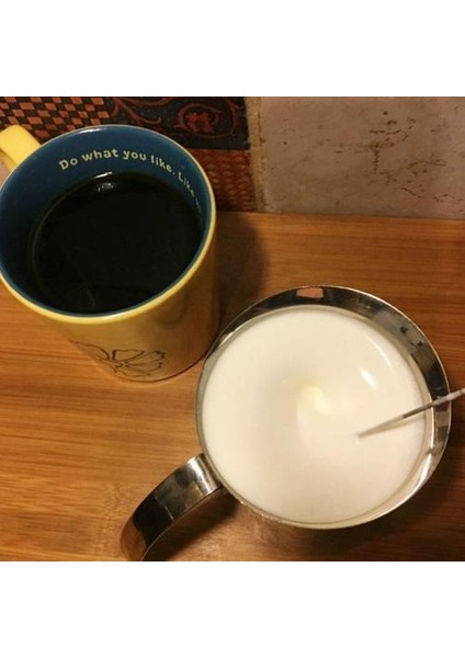 Çift Bahar Çırpma Elektrikli Süt Froother Mutfak Mikser El Süt Foamer Kahve Latte Cappuccino ile Standı | Sütlüler