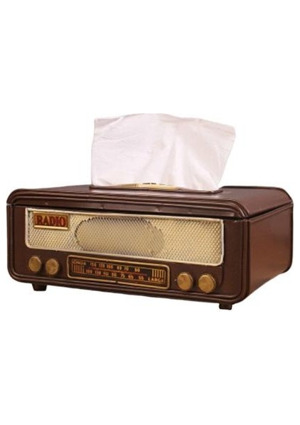 Retro Radyo Şekli Doku Kağıt Kutusu Peçete Saklama Kutusu Konteyner Kağıt Havlu Tutucu Doku Kutusu Kılıf Ev Bar Ofis | Doku Kutuları(Yurt Dışından)
