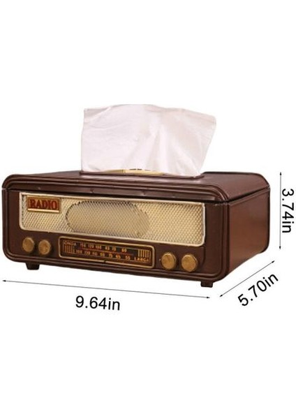 Retro Radyo Şekli Doku Kağıt Kutusu Peçete Saklama Kutusu Konteyner Kağıt Havlu Tutucu Doku Kutusu Kılıf Ev Bar Ofis | Doku Kutuları(Yurt Dışından)