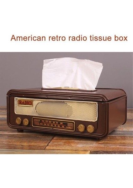 Retro Radyo Şekli Doku Kağıt Kutusu Peçete Saklama Kutusu Konteyner Kağıt Havlu Tutucu Doku Kutusu Kılıf Ev Bar Ofis | Doku Kutuları(Yurt Dışından)