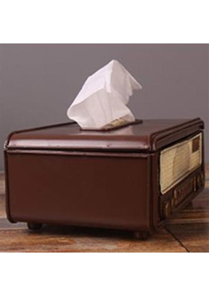 Retro Radyo Şekli Doku Kağıt Kutusu Peçete Saklama Kutusu Konteyner Kağıt Havlu Tutucu Doku Kutusu Kılıf Ev Bar Ofis | Doku Kutuları(Yurt Dışından)
