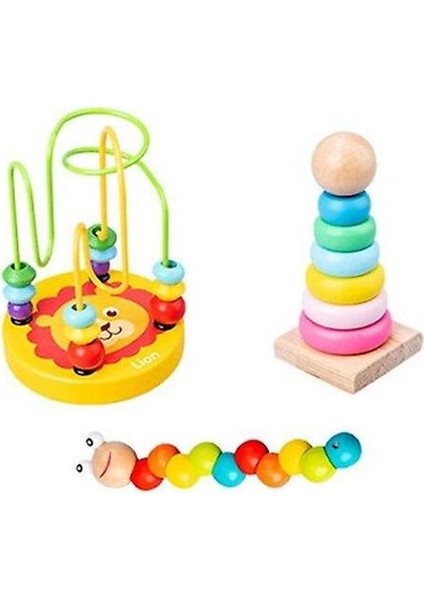 (Üç Parçalı Takım) Okul Öncesi Eğitici Oyuncaklar Ahşap Oyuncaklar Montessori Erken Öğrenme Bebek Doğum Günü Noel Yeni Yıl Hediyelik Oyuncaklar Çocuklar Için Gyh