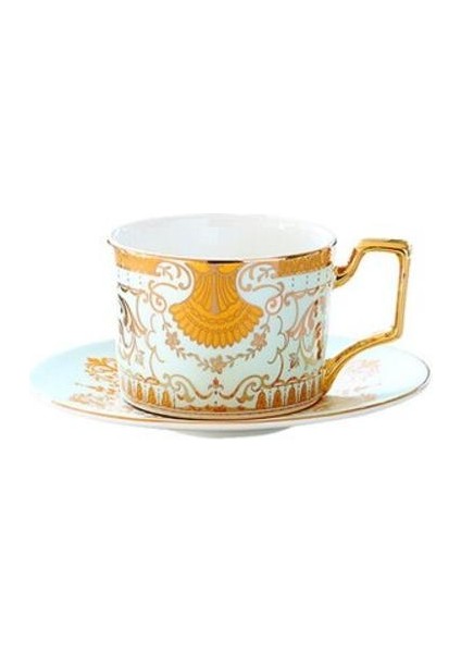 Kemik Çin Kupa Altın Desen Kahve Fincanı Tabağı Seramik Çay Kupası Ingiliz Öğleden Sonra Çay Kupası Süt Kahve Fincanı Ev Içme Seti | Kahve Kupası ve tabak Setleri(Yurt Dışından)
