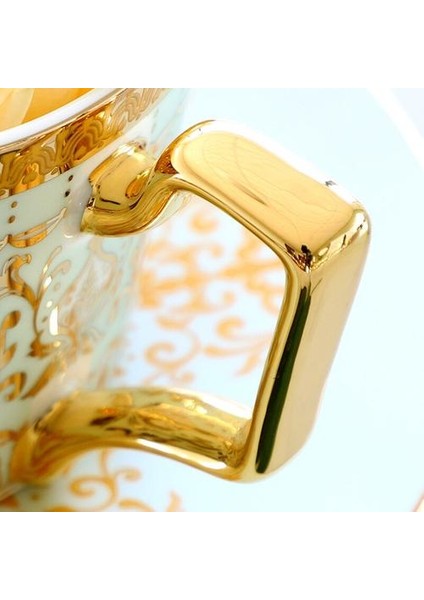 Kemik Çin Kupa Altın Desen Kahve Fincanı Tabağı Seramik Çay Kupası Ingiliz Öğleden Sonra Çay Kupası Süt Kahve Fincanı Ev Içme Seti | Kahve Kupası ve tabak Setleri(Yurt Dışından) fırsatları