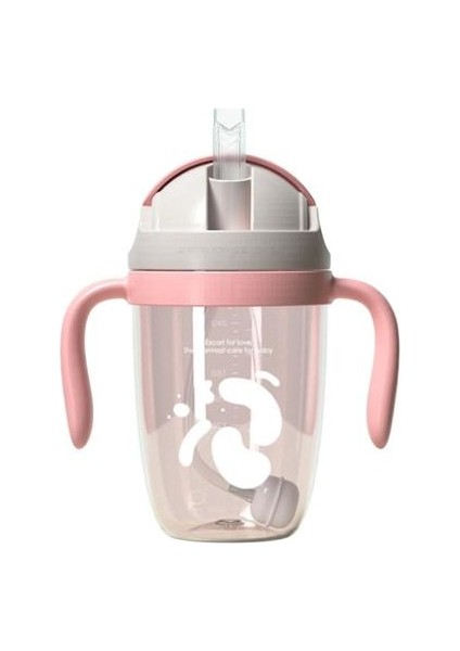 Bebek Besleme Şişesi Yenidoğan Süt Şişeleri Çocuklar Su Kupası ile Sling Karikatür Taşınabilir Sızdırmaz 3in1 Çocuk Drinker Bardaklar | Kupalar (Pembe)(Yurt Dışından)