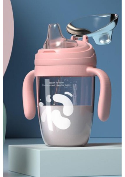 Bebek Besleme Şişesi Yenidoğan Süt Şişeleri Çocuklar Su Kupası ile Sling Karikatür Taşınabilir Sızdırmaz 3in1 Çocuk Drinker Bardaklar | Kupalar (Pembe)(Yurt Dışından) fırsatları