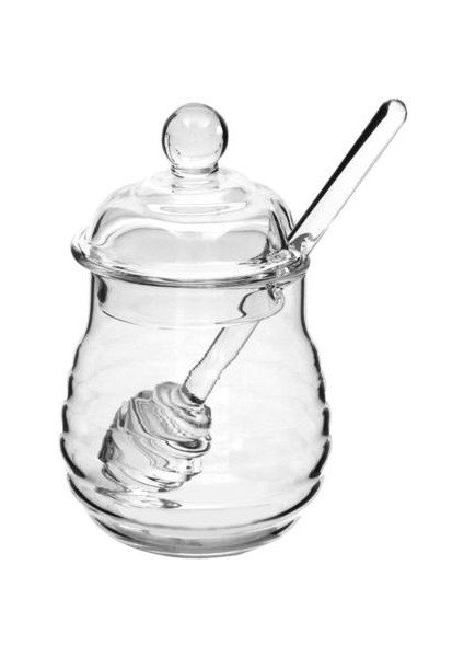 1 Adet 250 ml Cam Bal Pot Temizle Reçel Kavanoz Kepçe ve Kapak Güç Şeker Sızdırmazlık Tankı ile Ev Mutfak Organizatör ile Set | Şeker ve krema Tencere(Yurt Dışından)