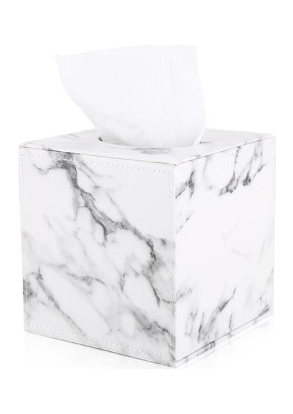 Mermer Küp Kare Doku Kutusu Pu Deri Rulo Doku Tutucu Tuvalet Kağıdı Kutusu Peçete Kılıf Kapak Teneke Kutu Dispenser Tutucu | Doku Kutuları(Yurt Dışından)