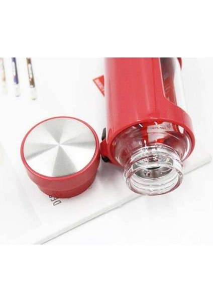 Taşınabilir Çay Tumbler Su Şişesi Çıkarılabilir Çay / Meyve Demlik ve Çay Saklama Bölmesi (Kırmızı) ile 400ML