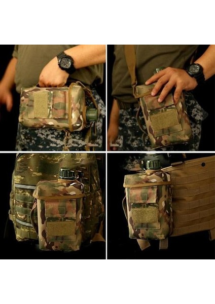 Büyük Kapasiteli Taktik Spor Su Şişesi Ordu 2l Açık Çanta Omuz Askısı Militar Su Şişesi ile Açık | Spor Şişeleri fiyatları