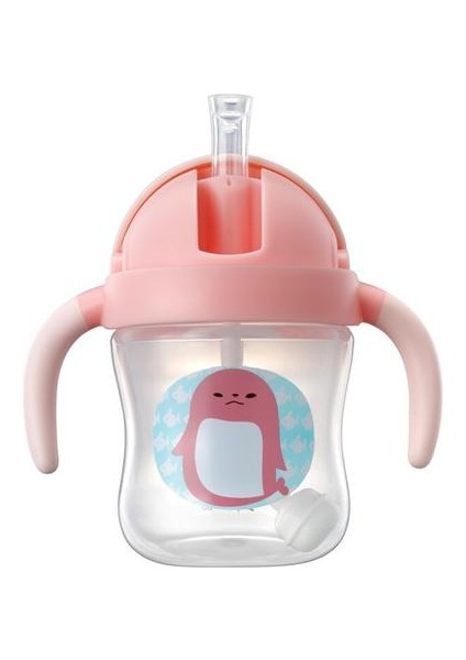 180 ml Çocuk Su Kupası Çocuklar Içme Kupası Sürgülü Kapak Anti Kaçak Fincan Anaokulu Bebek Pp Saman Sippy Bardaklar | Kupalar (Pembe)