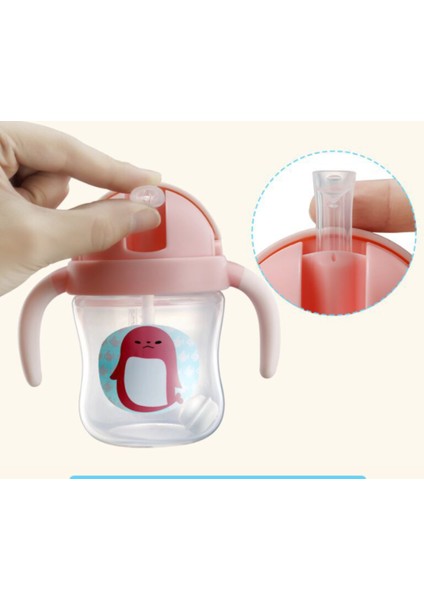 180 ml Çocuk Su Kupası Çocuklar Içme Kupası Sürgülü Kapak Anti Kaçak Fincan Anaokulu Bebek Pp Saman Sippy Bardaklar | Kupalar (Pembe) modelleri