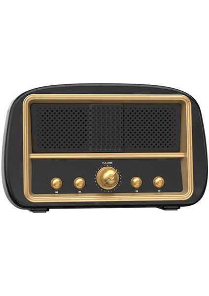 Bas Masaüstü Mini Taşınabilir Stereo Destek Tf Kart Hifi Subwoofer Müzik Çalar Hediye Retro Bluetooth Hoparlör Kablosuz Ev Dekor | Taşınabilir Hoparlörler (Siyah)(Yurt Dışından)