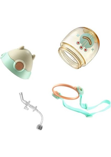 280 ml Çocuk Hasır Kupası Bebek Öğrenme Içecek Kupası Kolu ile Bebek Anti Kaçak Anti Boğulma Su Şişesi Ppsu + Pp | Kupalar (Kahverengi Yeşil Gri)