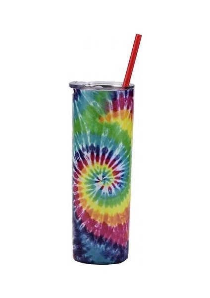 Üçlü Yalıtımlı Paslanmaz Çelik Tumbler Tie Boya Popüler Sanat Tabakası Bardaklar (Renkli)