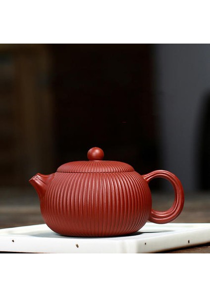 Yixing Klasik Çay Potu Mor Kil Çizgili Filtre Demlik Güzellik Su Isıtıcısı Ham Cevher El Yapımı Teaware Özelleştirilmiş Hediyeler Authentic | Çaydanlıklar(Yurt Dışından)