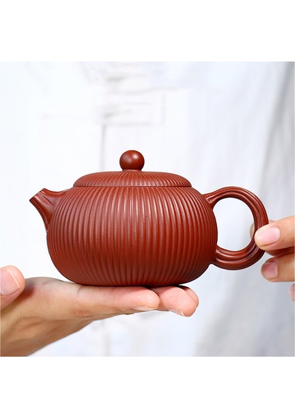 Yixing Klasik Çay Potu Mor Kil Çizgili Filtre Demlik Güzellik Su Isıtıcısı Ham Cevher El Yapımı Teaware Özelleştirilmiş Hediyeler Authentic | Çaydanlıklar(Yurt Dışından)