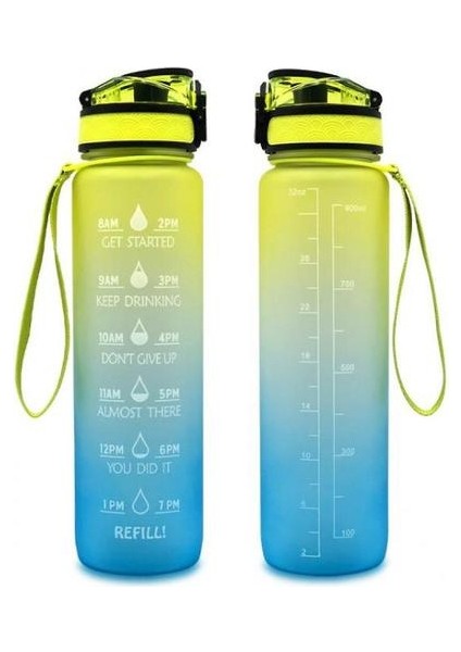 Degrade Buzlu Seyahat Kupası 1000ML Uzay Kupası Büyük Kapasiteli (Yellowblue) modelleri