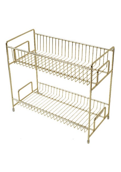 2 Katmanlar Metal Kozmetik Depolama Raf Banyo Makyaj Organizatör Mutfak Baharat Demir Depolama Rafları Makyaj Organizatör Kutusu | Depolama Tutucular ve raflar