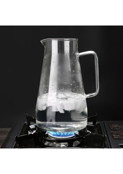 Cam Carafe Soba Üst Güvenli Isıya Dayanıklı Büyük Sürahi Su Isıtıcısı Sıcak ve Buzlu Çay Su Suyu Içecek Dropshipping | Çaydanlıklar (1.5l)