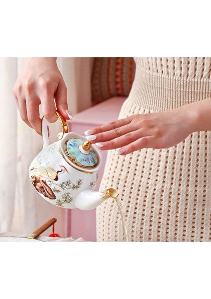 Teaware Setleri Kemik Çini Çay Seti Çin Tarzı Seramik Çay Potu Set Çaydanlık + Çay Bardağı ve Tabağı Set Kahve Fincanı ve Tabağı Set Sıcak | Teaware Takımları