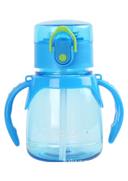 Saman Çocuklu Bebek Besleme Kupası Kolu Çocuklarla Içme Şişesi Öğrenin Çocuk Su Şişeleri Eğitim Kupası | Bebek Besleme Kupası | Straw (Mavi) ile Besleme Kupası