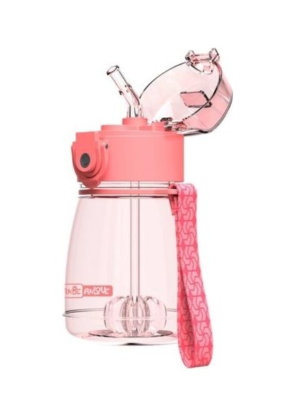 Çocuklar Saman ile Içecek Kupası 300 ml Şeffaf Çocuk Spor Su Şişesi Güvenlik Pp Bebek Antibokalı Sippy Besleme Öğrenme Bardak | Kupalar (Pembe)