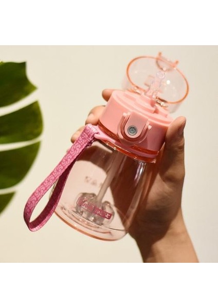 Çocuklar Saman ile Içecek Kupası 300 ml Şeffaf Çocuk Spor Su Şişesi Güvenlik Pp Bebek Antibokalı Sippy Besleme Öğrenme Bardak | Kupalar (Pembe) modelleri
