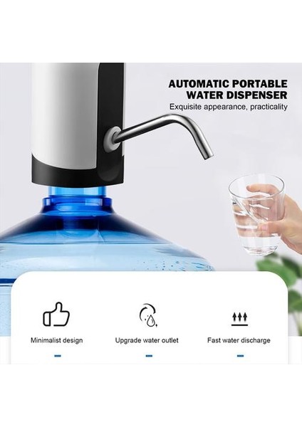 Şişe Pompası USB Şarj Otomatik Elektrikli Su Dağıtıcı Pompa Taşınabilir Içme Suyu Tek Tıklayın Otomatik Anahtarı Içme Dağılımı | El Basın Su Pompaları